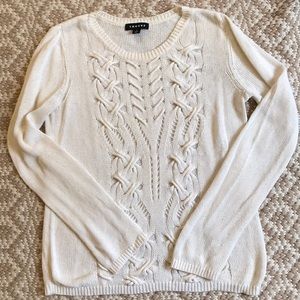 Trouve White Cotton/Linen Sweater
